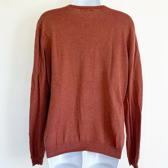 WoolOvers V Neck Long Sleeve Sweater Merino Wool and Cashmere Blend Size Large - Picture 2 of 8